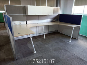 科誉posh品牌办公家具转角l型办公桌员工桌屏风工作位带固定柜子