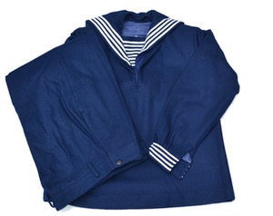 000人付款淘宝老库存全新水兵呢子服87海蓝色呢子服防寒加厚水兵呢子