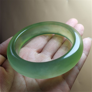 岫玉手镯180料老坑料高荧光60口径玉石手镯宽板厚壁珺瑶玉器珠宝