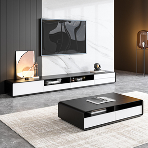 黑白电视柜茶几组合