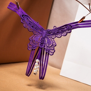 性感迷人内裤女士丁字裤珍珠裤衩摩擦快乐激情底裤镂空方便丅裤