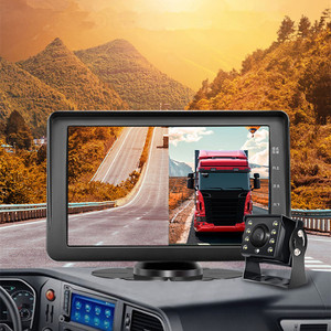 大小货车行车记录仪前后高清夜视双录监控两屏分割倒车影像一体机