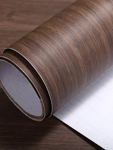 棕色贴纸加厚木纹自粘桌面柜子木板皮胡桃木音箱门翻新木纹纸贴皮