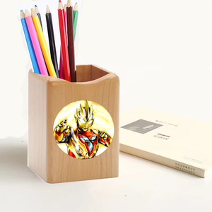 实木笔筒卡通可爱儿童男孩奥特曼小学生女孩桌面书桌摆件创意礼物