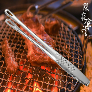 304韩式烤肉夹子大号不锈钢自助烧肉加厚煎牛排炸烤串西餐厅商用