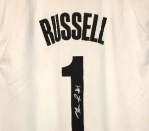 丹吉洛拉塞尔亲笔签名篮网队篮球服球衣xz