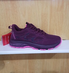 荣仕健康鞋女夏季飞织网面透气轻便防滑软底中老年系带健步妈妈鞋