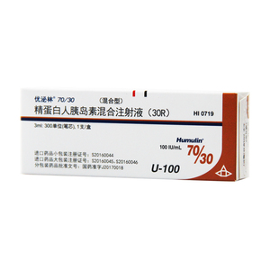 优泌林混合型70/30/精蛋白人胰岛素混合注射液(30r)3ml:300单位(笔芯)