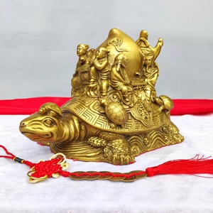 铜乌龟纯铜八仙过海铜龟八仙铜像祝寿长寿龟风水家居铜器装饰摆件