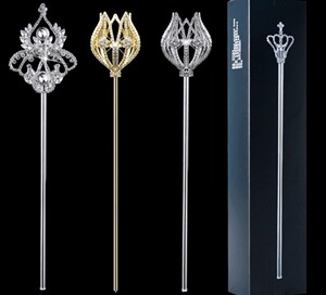 权杖手杖水晶魔法棒选美走秀模特酒吧超亮闪爱心合金表演摄影公主