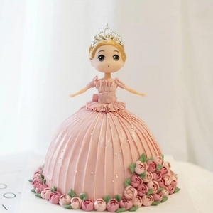 网红生日蛋糕摆件芭娃娃蛋糕装饰美人鱼比小迷糊公主娃娃裸娃装饰