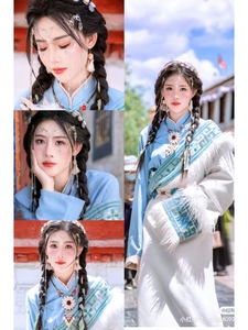 新款藏族摄影服旅拍服藏装藏袍藏族衣服西藏衣服