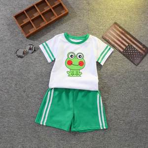 小青蛙童装夏装男童短袖纯棉卡通宝宝夏季上衣儿童T恤夏款套装潮