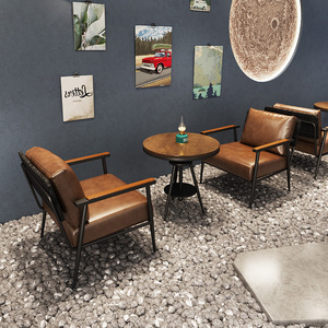 复古工业风酒馆咖啡厅桌椅组合休闲甜品奶茶店餐厅茶楼沙发椅网红
