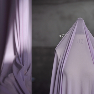 高弹力锦氨纶针织面料－半透明 礼服打底衫网眼布料／浅紫色