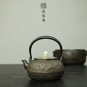 台湾仿铁柿型陶壶烧水煮水煮茶电陶炉专用半手工陶瓷日式提梁壶