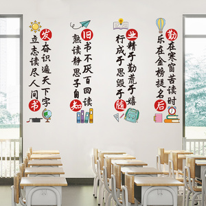 读书名人名言教室布置班级文化墙贴纸小学初中辅导班墙面装饰励志