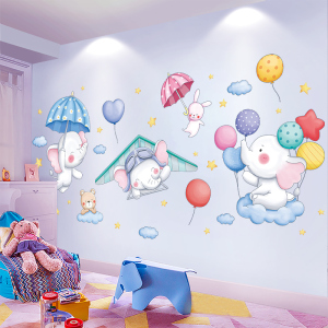 卡通可爱墙画3d立体墙贴画墙纸自粘卧室儿童房间墙面装饰布置贴纸