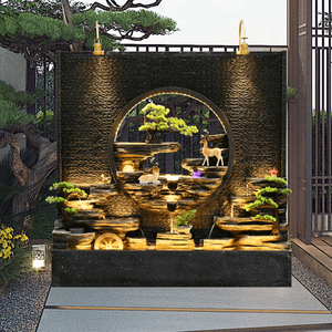 户外庭院花园别墅假山流水喷泉办公室玄关水幕墙装饰景观落地摆件