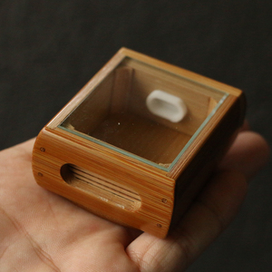 十几年玉竹老料沪上精工榫卯制作单室竹蛉盒鸣虫器具掌中宝收藏竹