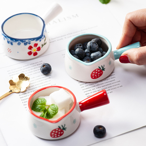 创意陶瓷味碟可爱日式小碟子家用蘸料碟酱醋调料碗带手柄小奶壶盅