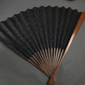 【博今制扇】95寸16方精工老料玉竹棕竹小骨溜肩古方折扇 精工