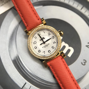 正品coach蔻驰手表麦迪逊刘雯同款镶钻欧美皮带真皮石英女表