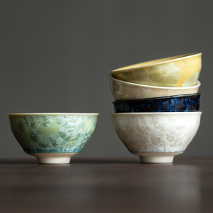同合日本进口清水烧茶杯日式手工复古主人品茗杯耐热陶瓷杯子杯垫