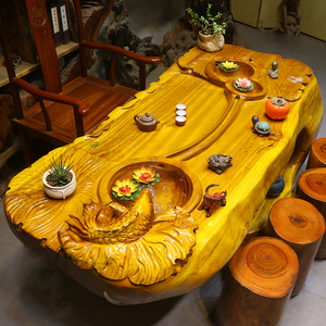 根雕茶台红椿木茶桌整体树根大型茶几实木茶桌椅组合茶海gl7587
