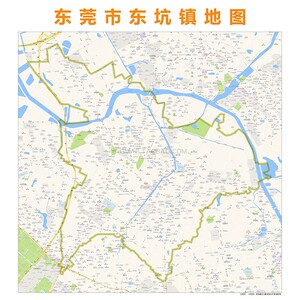 东莞市东坑镇地图 2019高清定制城市交通办公会议室挂图
