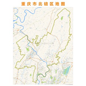 重庆市北碚区地图高清定制2019 城市街道办公会议室挂图交通卫星