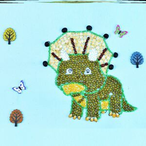 可爱动物幼儿园纯手工五谷杂粮粘贴画粮食种子豆子环保作业材料包
