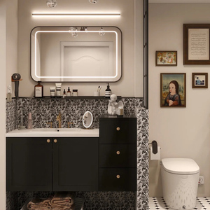 美式复古瓷砖浴室柜岩板一体陶瓷盆轻奢卫生间洗漱台洗手池洗脸盆