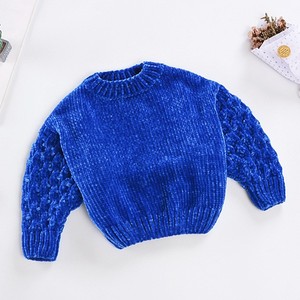 丝绒金丝绒儿童打底童装男毛衣儿童加绒加厚针织衫雪尼尔 女童