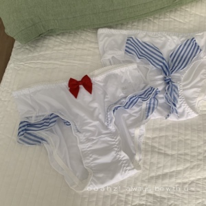 内裤女蓝白条纹