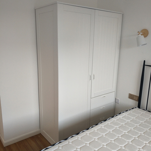 宜家双开门衣物收纳柜穆斯肯衣柜卧室衣帽间储物柜民宿出租屋柜子