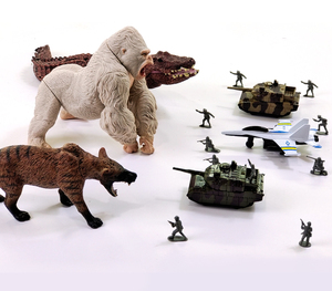 可动狂暴巨兽玩具白化大猩猩猿巨型鳄鱼狼仿真模型兵人坦克飞机战