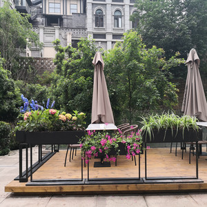 户外隔断花架咖啡餐厅铁艺围栏商场外摆花槽创意花箱定制