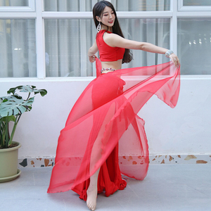 肚皮舞练功服装女2021夏新款比赛演出服大摆纱裙东方舞蹈套装性感
