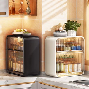 厨房调料品置物架台面筷子厨具油盐酱醋防尘调味料盒密封收纳柜架
