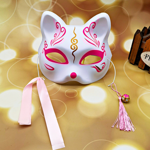 抖音热日式狐狸半脸二次元动漫古风成人面具汉服化妆舞会cos脸谱