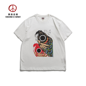 00zhongling7702淘宝visvim x wmv短袖男夏设计感小众日系鲤鱼旗