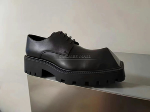Balenciaga/巴黎世家 黑色Rhino 德比鞋 方头 犀牛角 皮鞋 低帮鞋