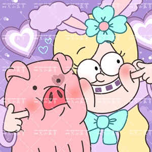 怪诞小镇风格美漫卡通头像设计手绘q版情侣定制抖音梅宝情侣礼物