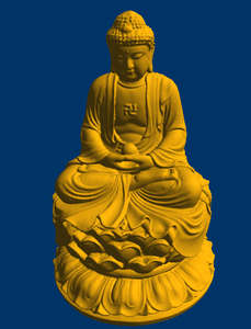 佛祖坐像莲台 stl扫描圆雕图 旋转雕刻 三维3d 立体模型 释迦摩尼