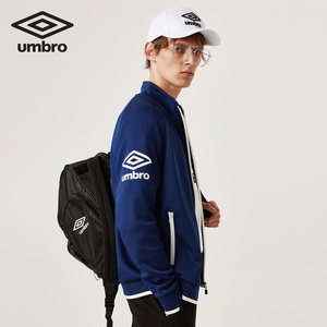 茵宝umbro春季轻薄款男外套欧文开衫卫衣立领运动服男白色恩宝