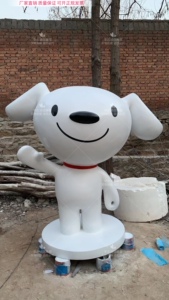 玻璃钢卡通动漫人物京东狗雕塑玩偶公仔门口摆件商业街迎宾道具品