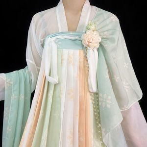 改良汉服子梦复原款唐制款齐胸一片式襦裙学生女白菜价超便宜古装