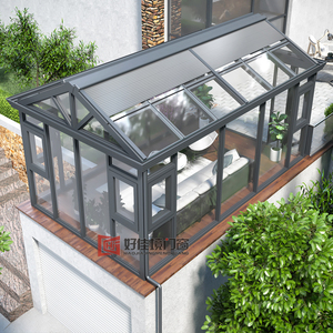 别墅庭院阳光房屋顶顶棚户外搭建可移动铝合金玻璃露台封阳台定制
