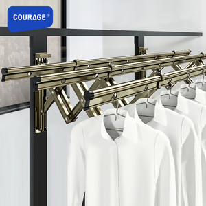 courage阳台伸缩晾衣架户外推拉窗外晒衣架折叠晾衣杆室外凉衣架